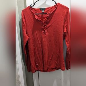 LRL Lauren Jeans Ralph Lauren Red shirt top size Large